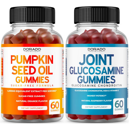 DORADO NUTRITION Pumpkin Seed Oil Gummies - 4,000mg Pumpkin Seed Oil and Glucosamine Chondroitin Gummies (60 Count)