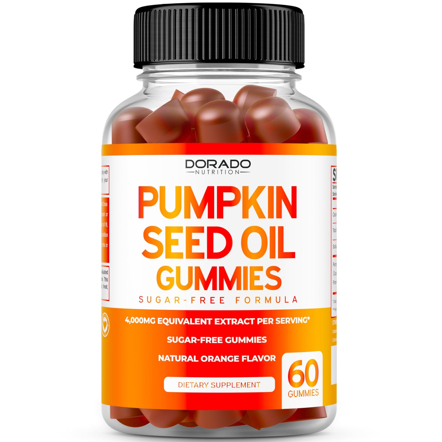 DORADO NUTRITION Pumpkin Seed Oil Gummies - 4,000mg Pumpkin Seed Oil and Glucosamine Chondroitin Gummies (60 Count)