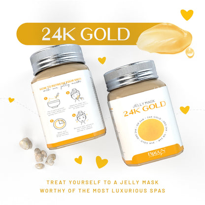 BRÜUN Peel-Off 24K Gold Jelly Mask for Face Care – A 23 fl oz Rubber Mask Jar for 30 to 35 Treatments – A Skin Care Moisturizing Gel Mask of Spa Set for Men, Women and Adults