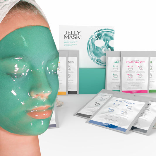 BRÜUN Peel-Off Jelly Mask Rubber Mask NEO Set - 10 Treatments (Chocolate, Aloe Vera, Avocado, Bamboo Charcoal, Calendula, Sea Mud, Pomegranate, Chlorella, Blueberry and lavender)