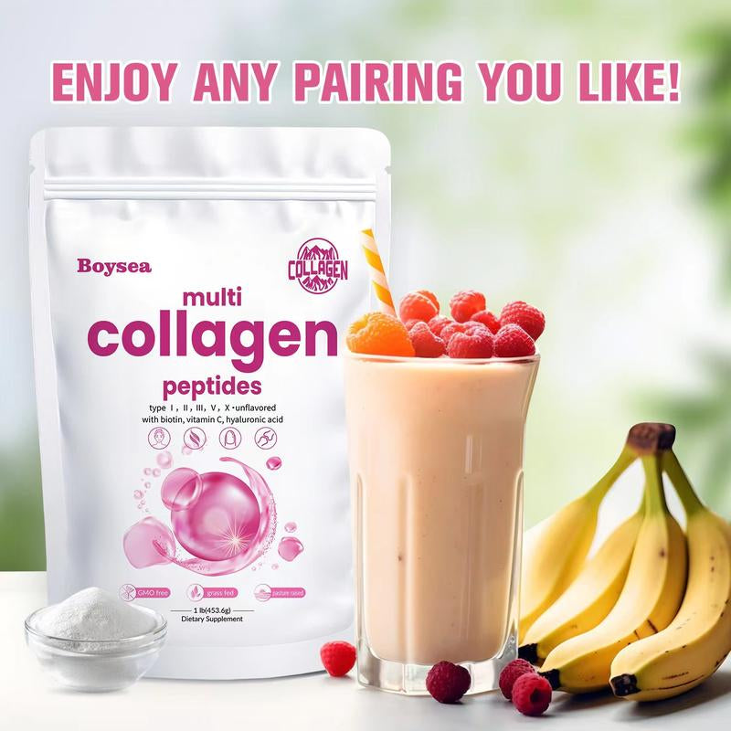 Collagen Peptides Powder Boysea Collagen Powder Powerful Unflavored Multi-Collagen Complex