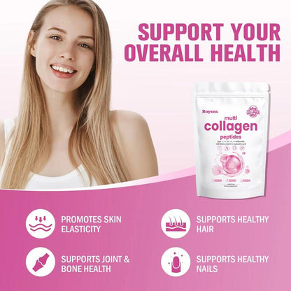 Collagen Peptides Powder Boysea Collagen Powder Powerful Unflavored Multi-Collagen Complex