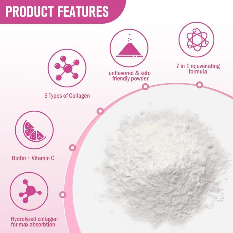 Collagen Peptides Powder Boysea Collagen Powder Powerful Unflavored Multi-Collagen Complex